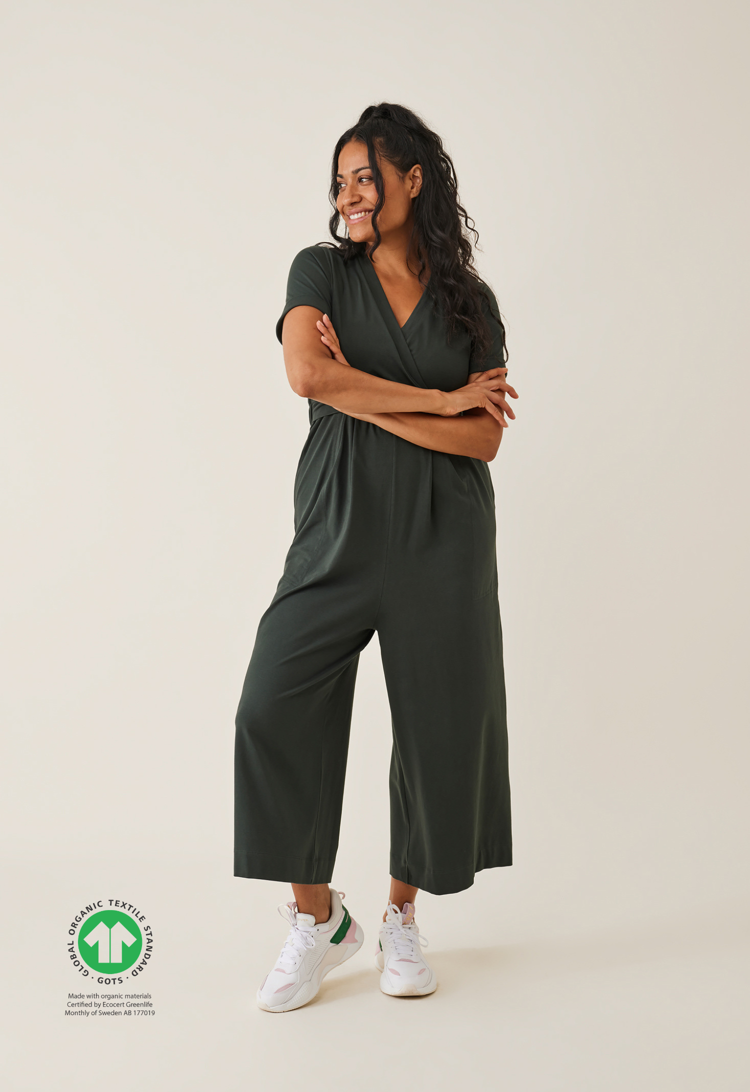Umstandsjumpsuit mit Stillfunktion - Deep Green
