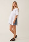 Oversized T-Shirt mit Slit - Weiß