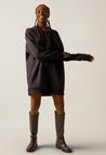 Oversized Umstandssweatshirt mit Stillfunktion - Schwarz