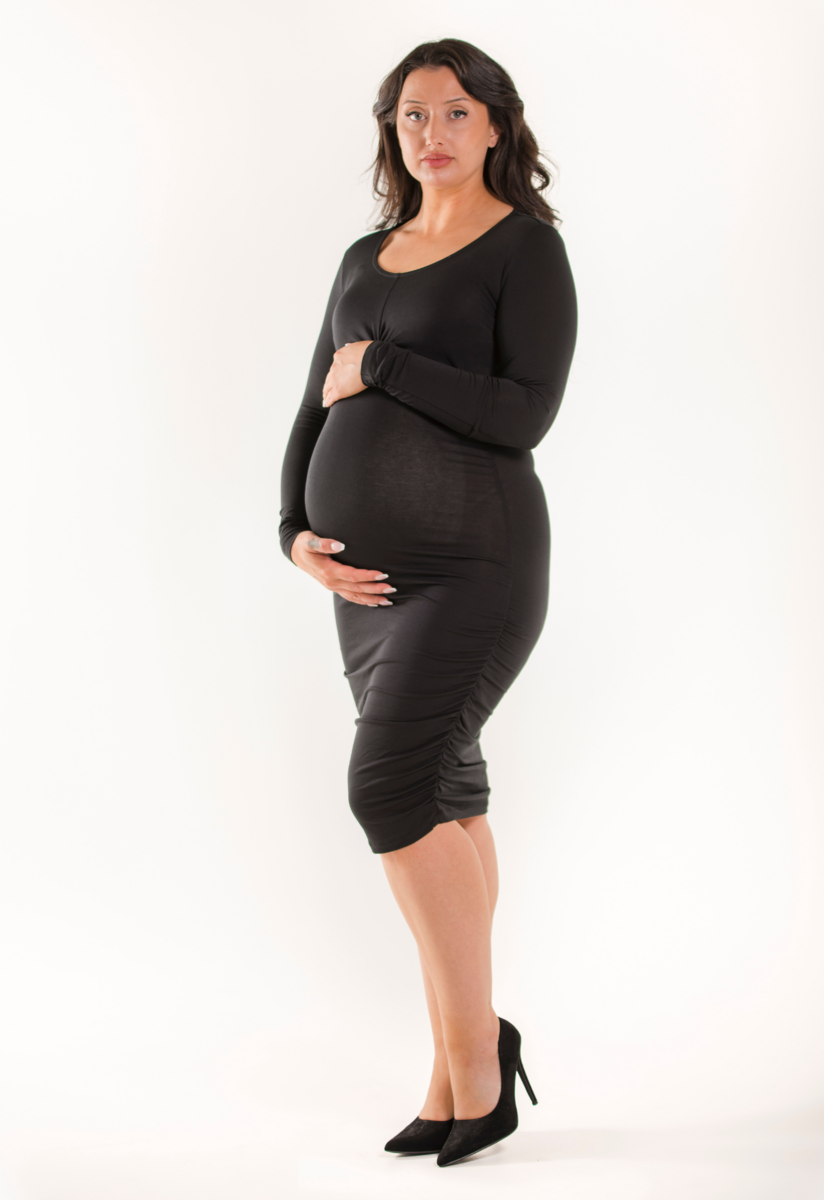 Bodycon-Umstandskleid - Schwarz