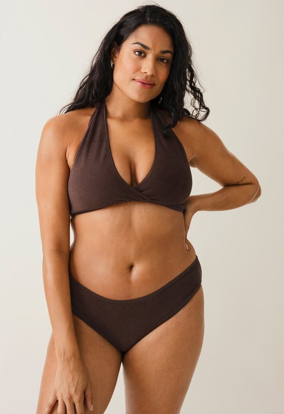 Umstandsbikini aus Frottee - Braun