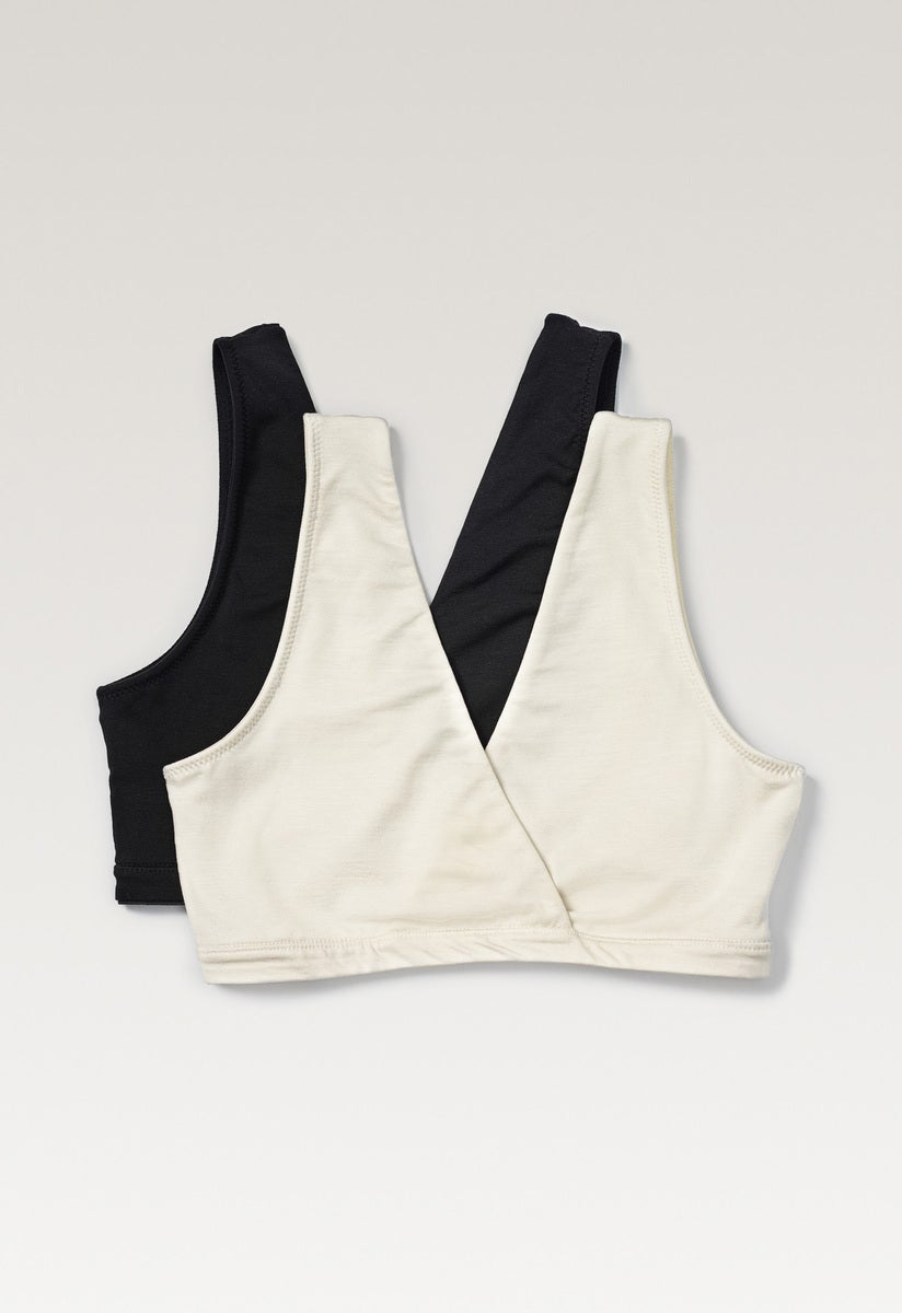 2er-Pack weiche Still-BHs - Schwarz & Tofu