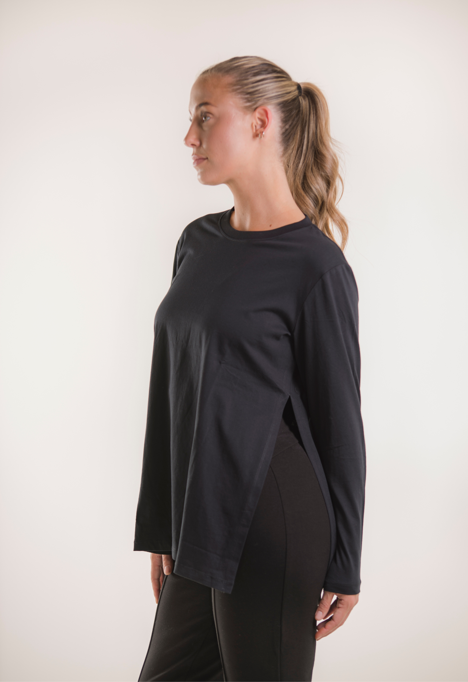 Umstandsshirt longarm - Schwarz
