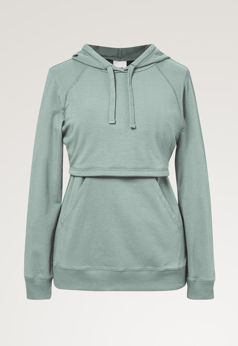 Stillhoodie mit Fleece - Mint