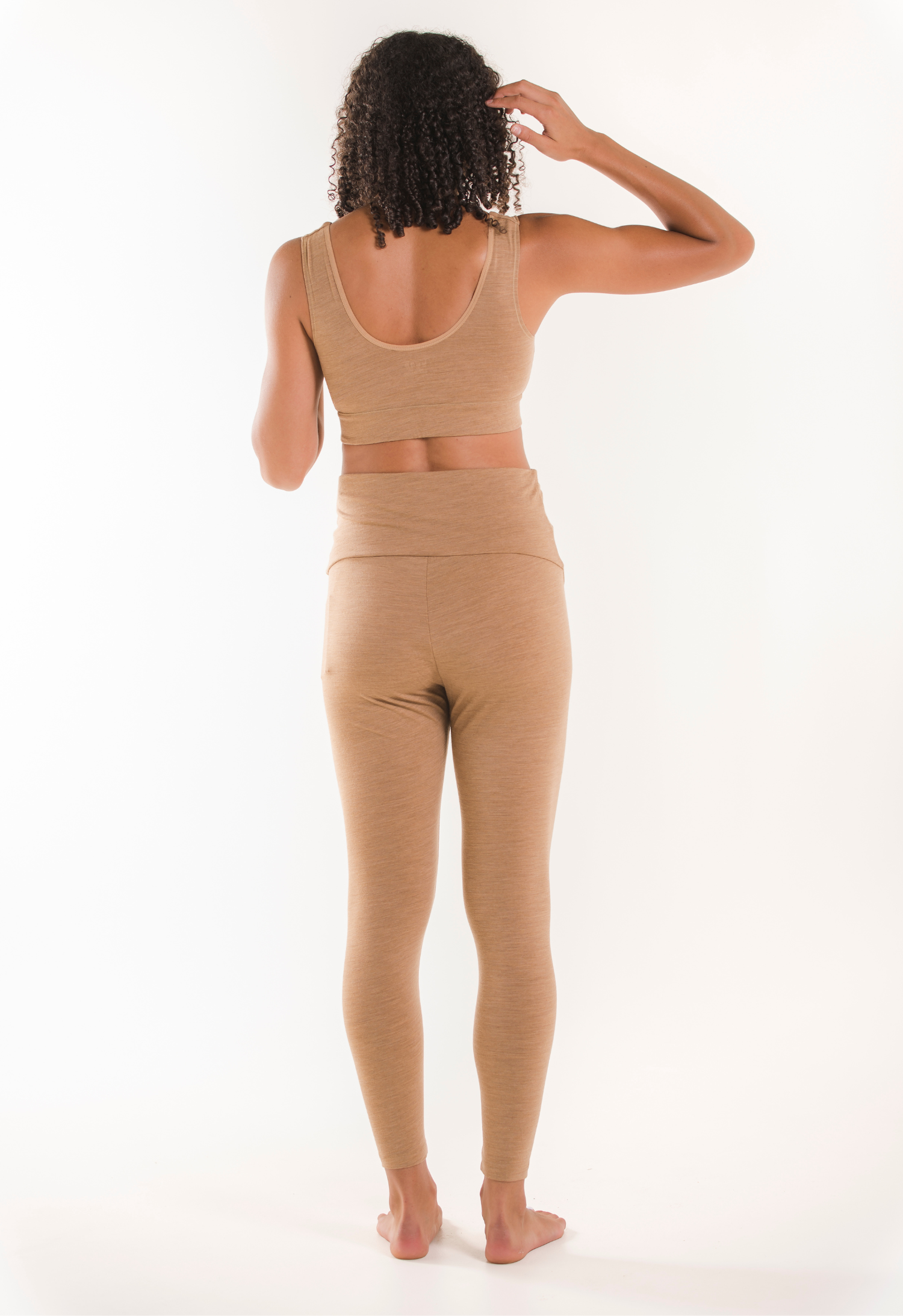 Umstandsleggings Merinowolle - Brown Melange