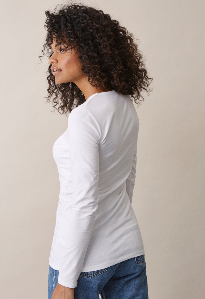 Langarm-Stillshirt - Weiß