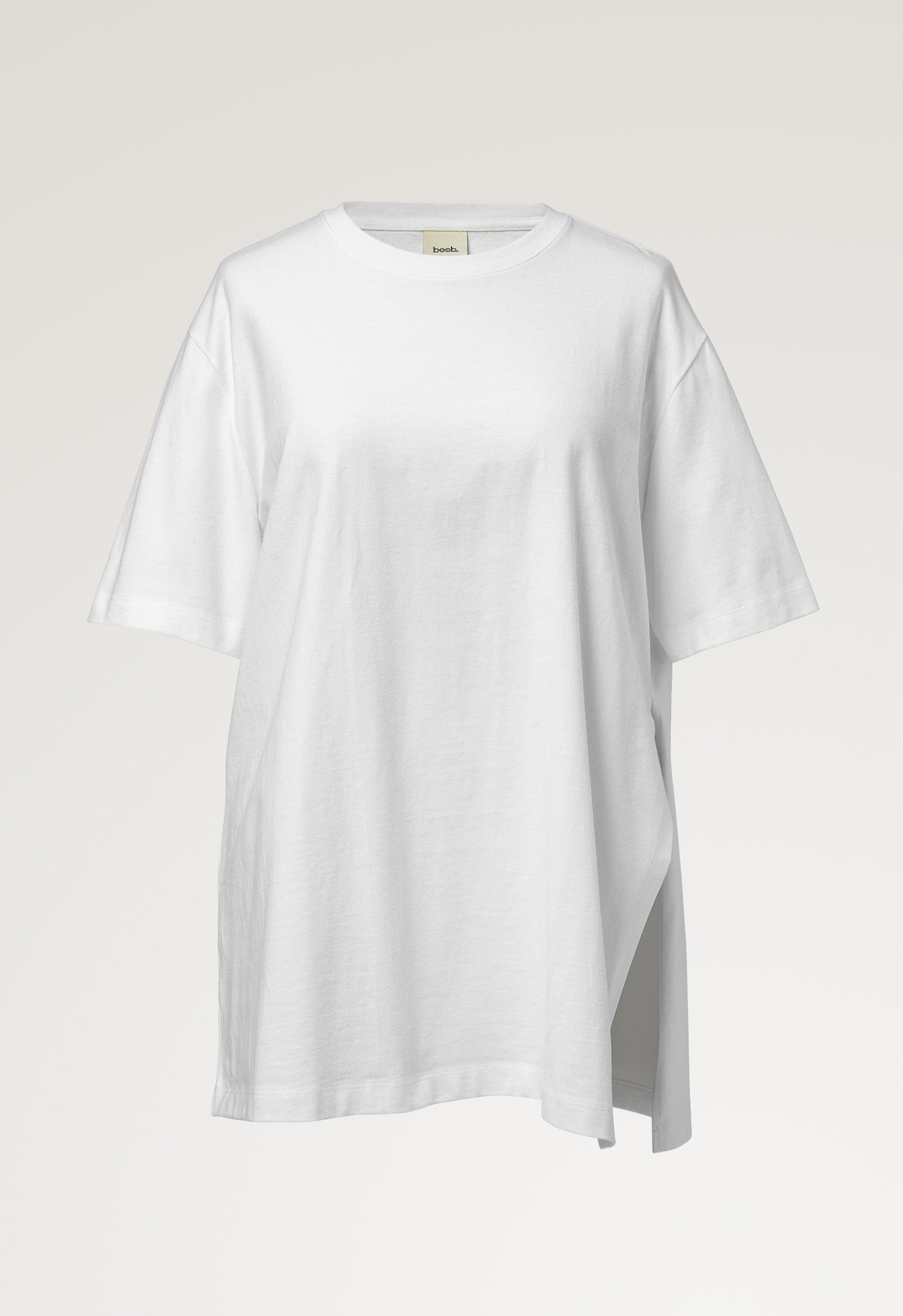 Oversized T-Shirt mit Slit - Weiß