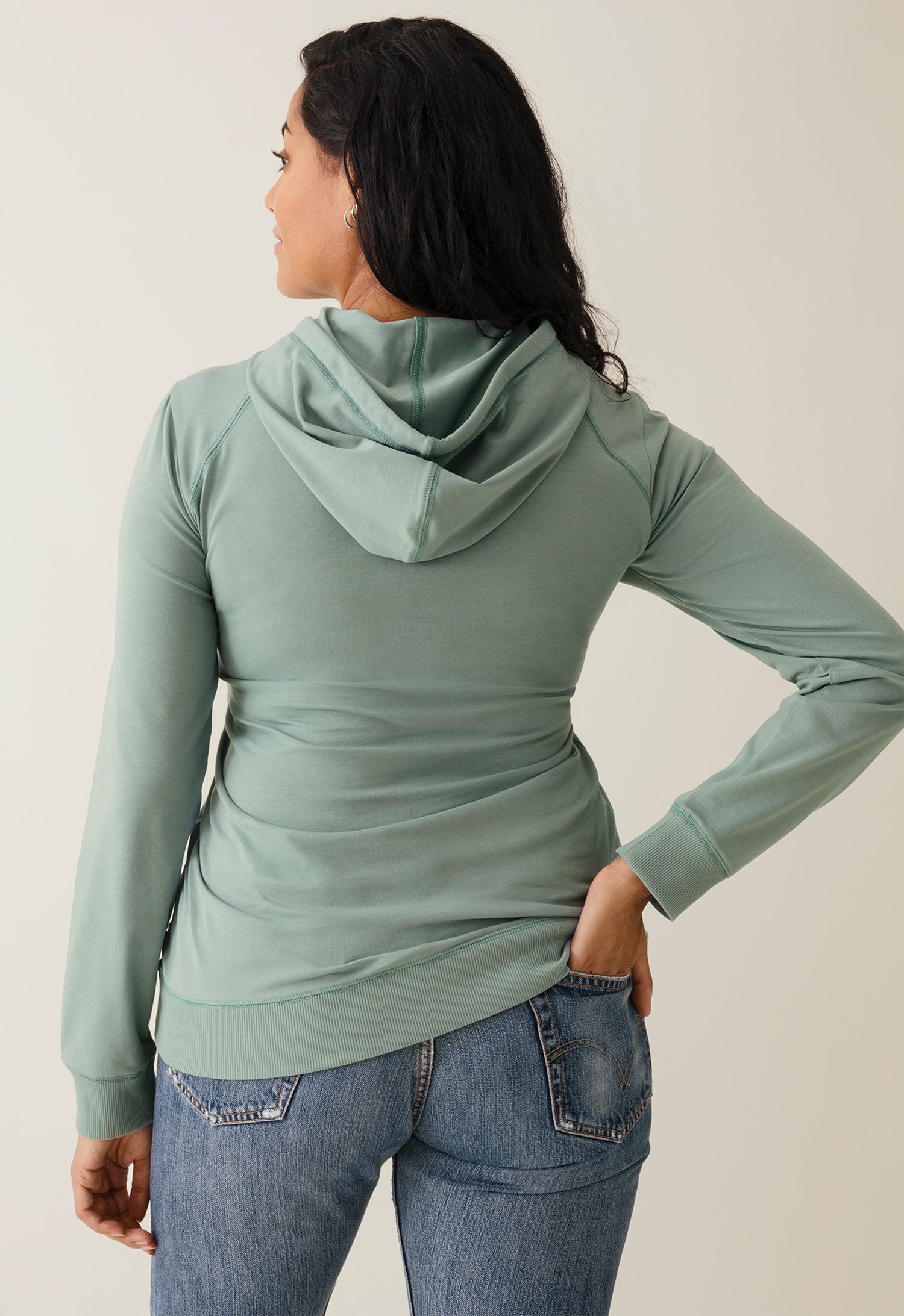 Stillhoodie mit Fleece - Mint