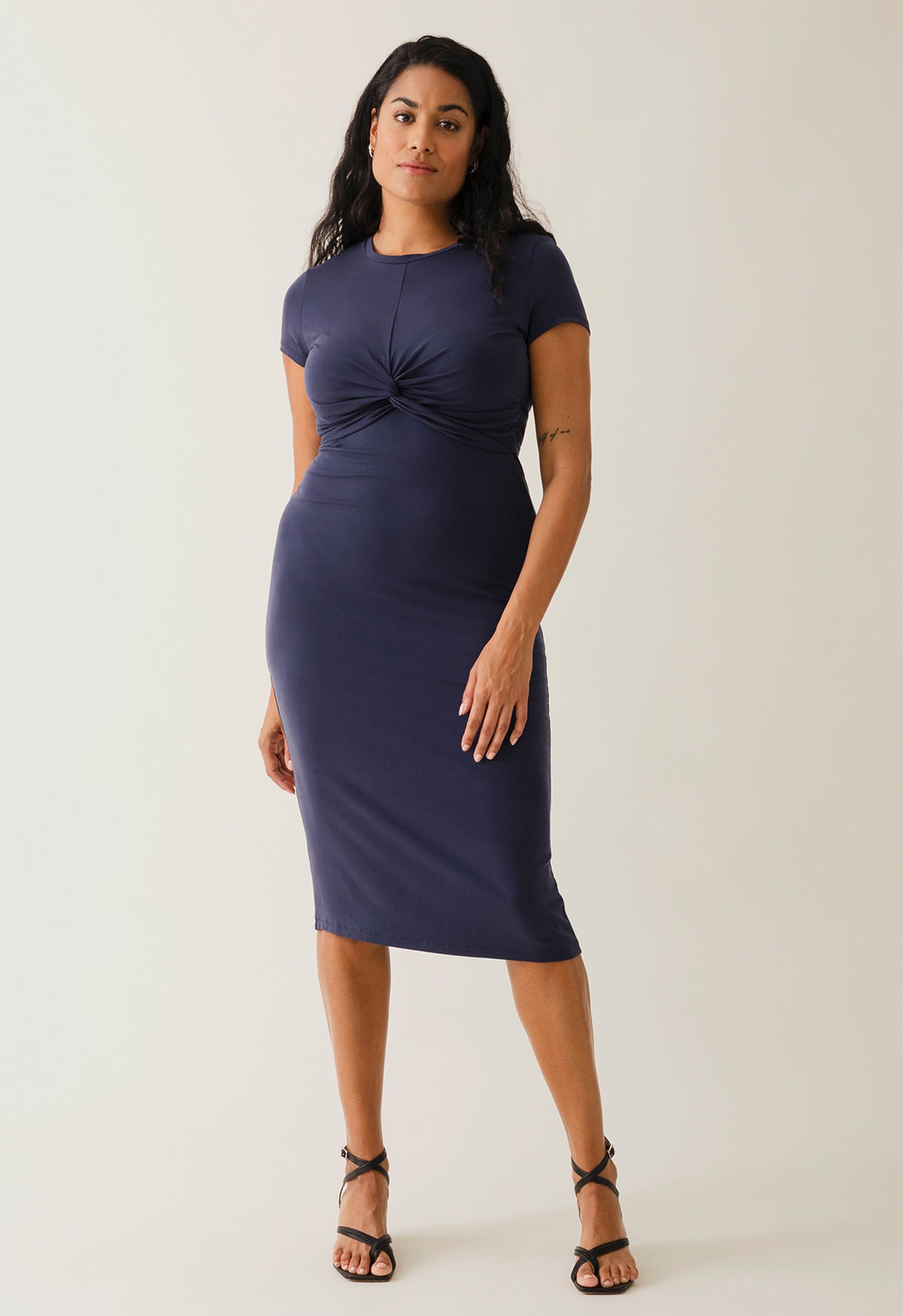 Umstands-Partykleid mit Stillöffnung - Navy