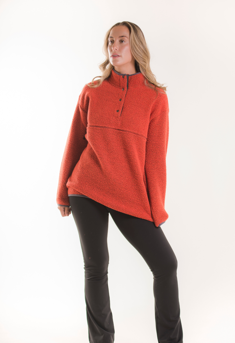 Wollflor-Pullover - Orange