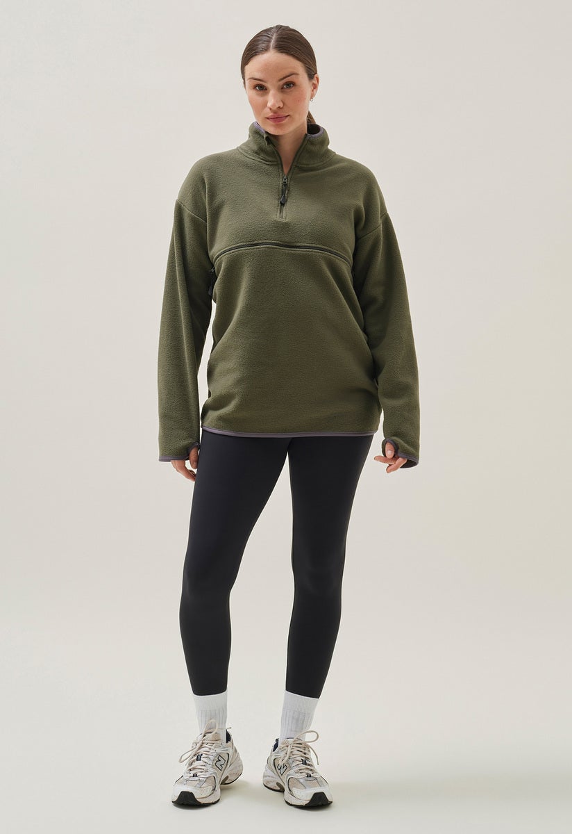 Fleecepullover mit Stillfunktion - Green Olive