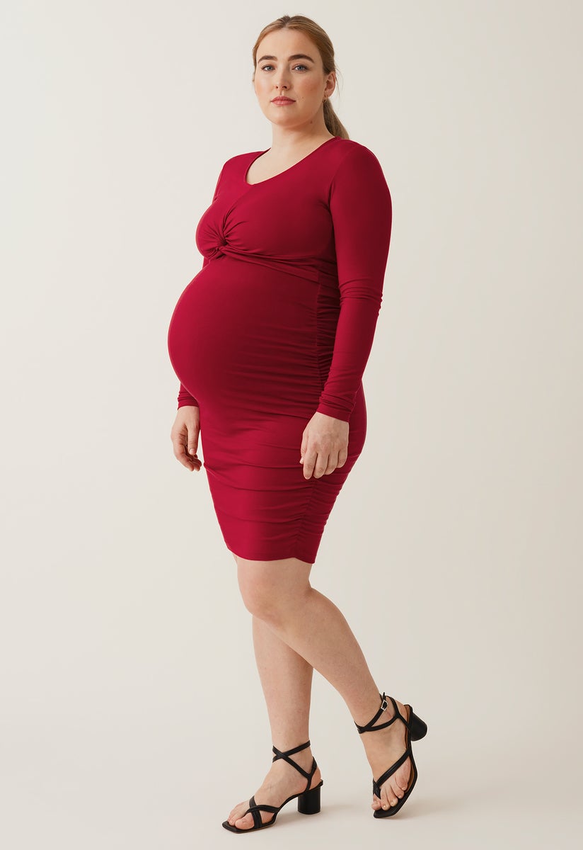 Bodycon-Umstandskleid - Rot