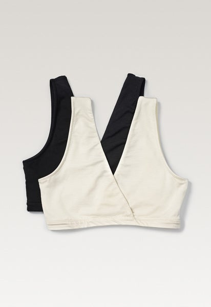 2er-Pack weiche Still-BHs - Schwarz & Tofu