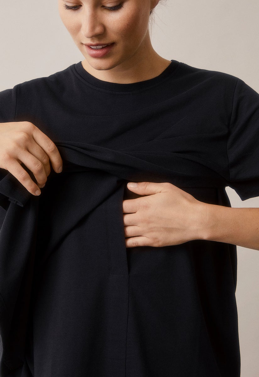 Umstands-T-Shirt mit Stillfunktion - Schwarz
