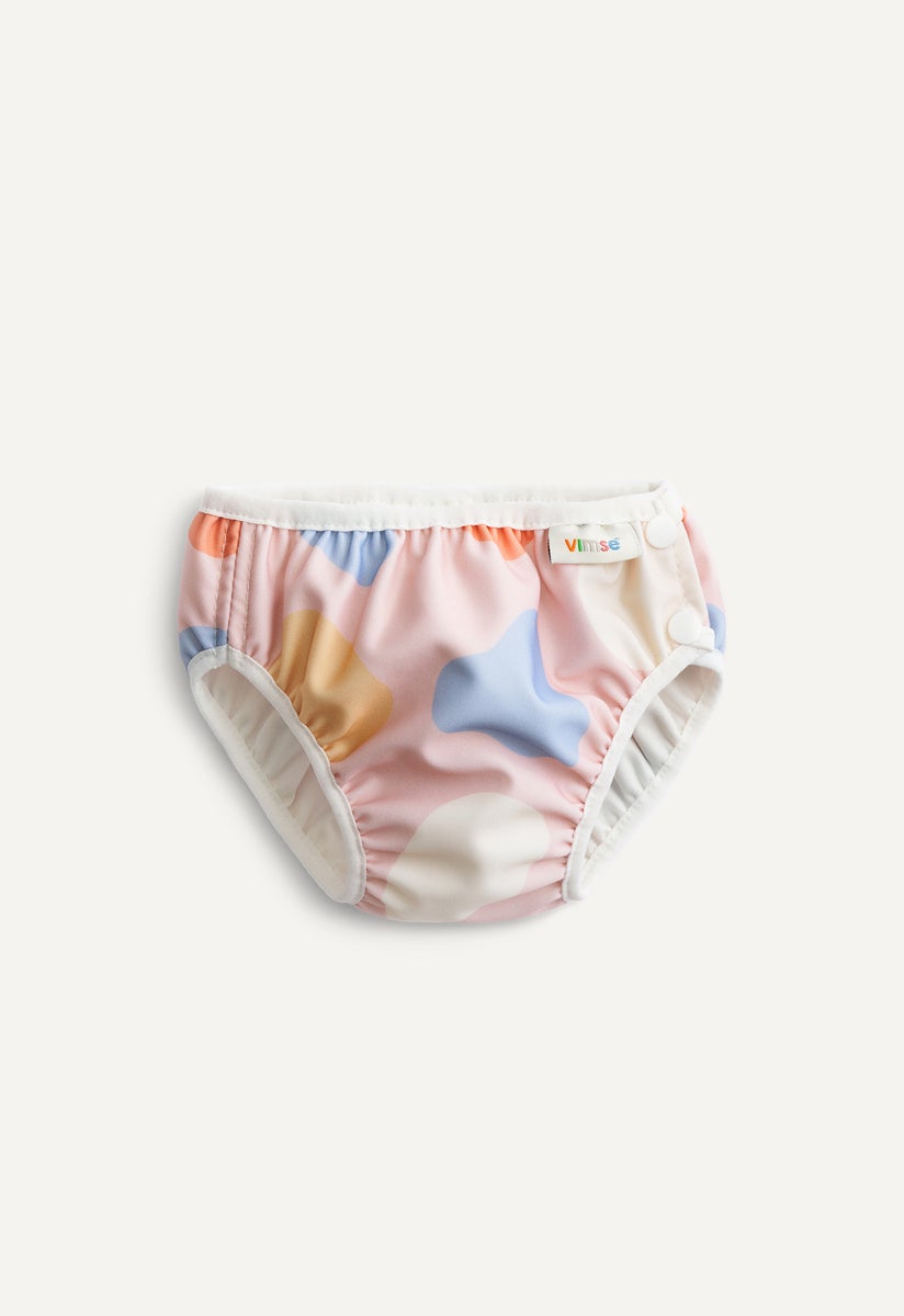 Schwimmwindel mit seitlichen Knöpfen - Rosa Muster