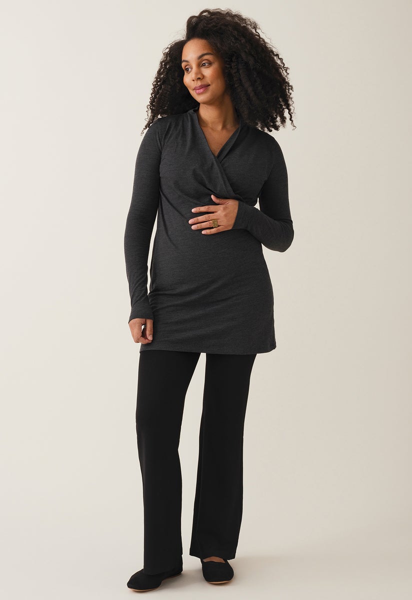 Stillkleid aus Merinowolle - Dark Grey Melange