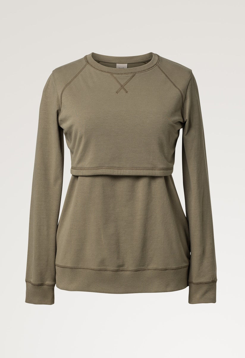 Still Sweatshirt mit Fleece - Khakigrün