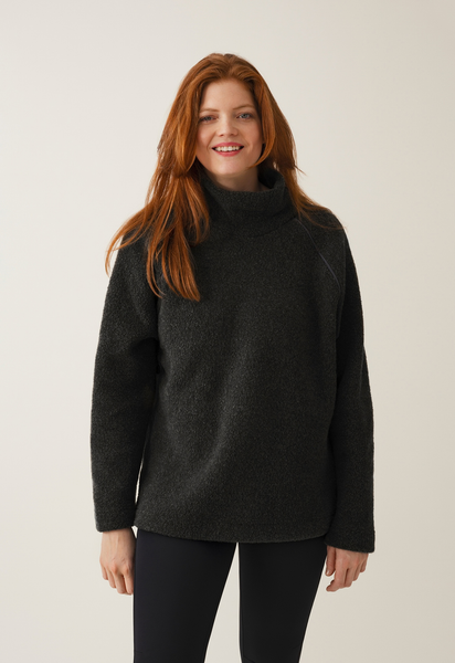 Fleecepullover Wolle - Schwarz