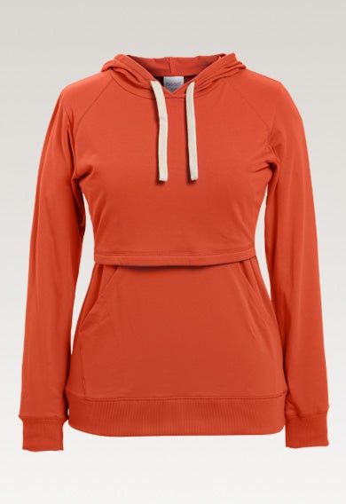 Stillhoodie mit Fleece - Tanned Poppy
