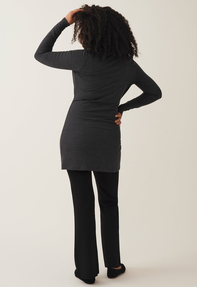 Stillkleid aus Merinowolle - Dark Grey Melange