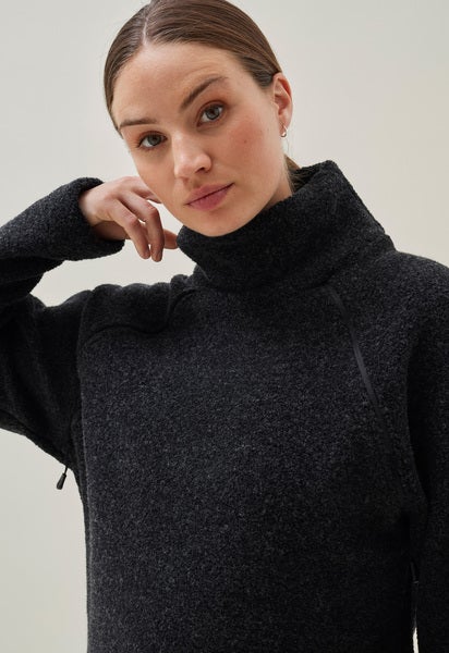 Fleecepullover Wolle - Schwarz