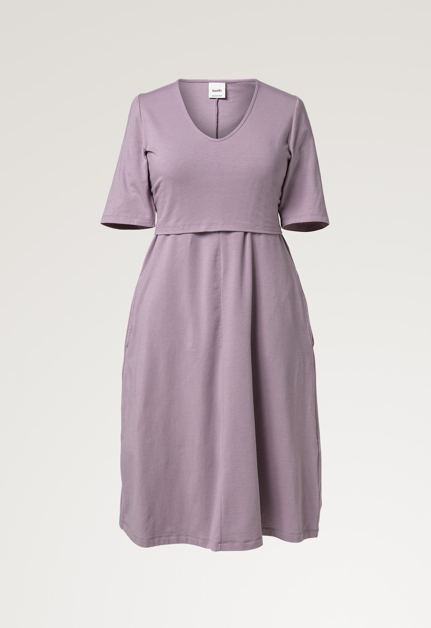 A-Linien-Stillkleid mit kurzen Ärmeln - Lavendel