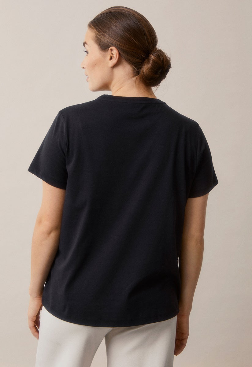 Umstands-T-Shirt mit Stillfunktion - Schwarz