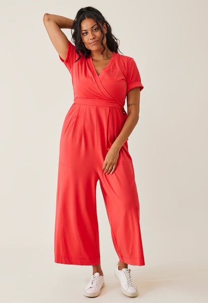 Umstandsjumpsuit mit Stillfunktion - Rot