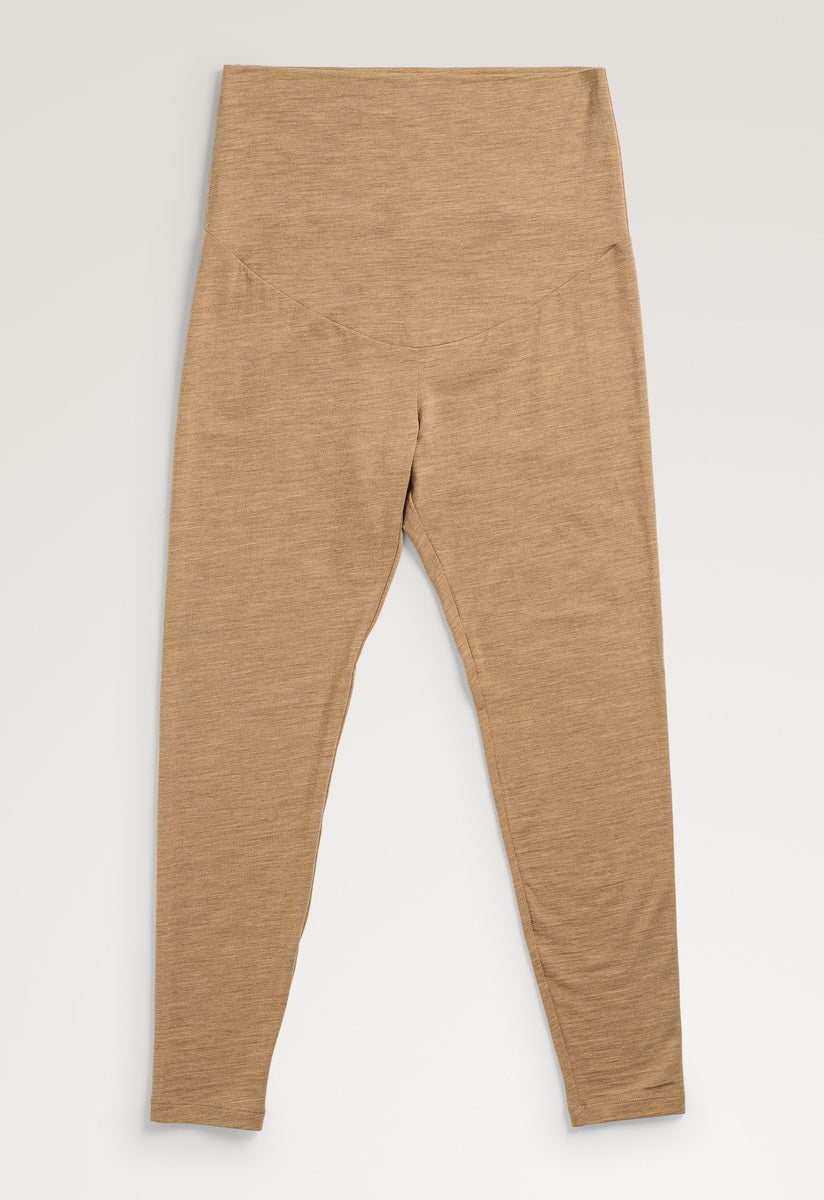 Umstandsleggings Merinowolle - Brown Melange