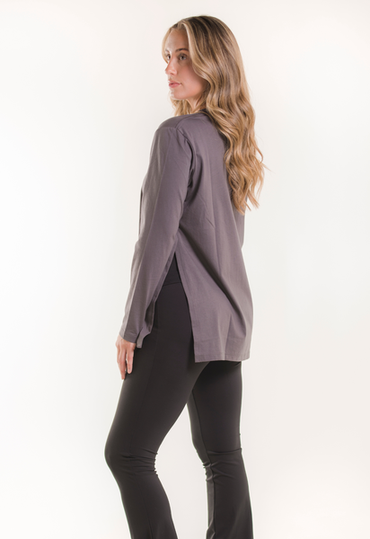 Umstandsshirt longarm - Grau