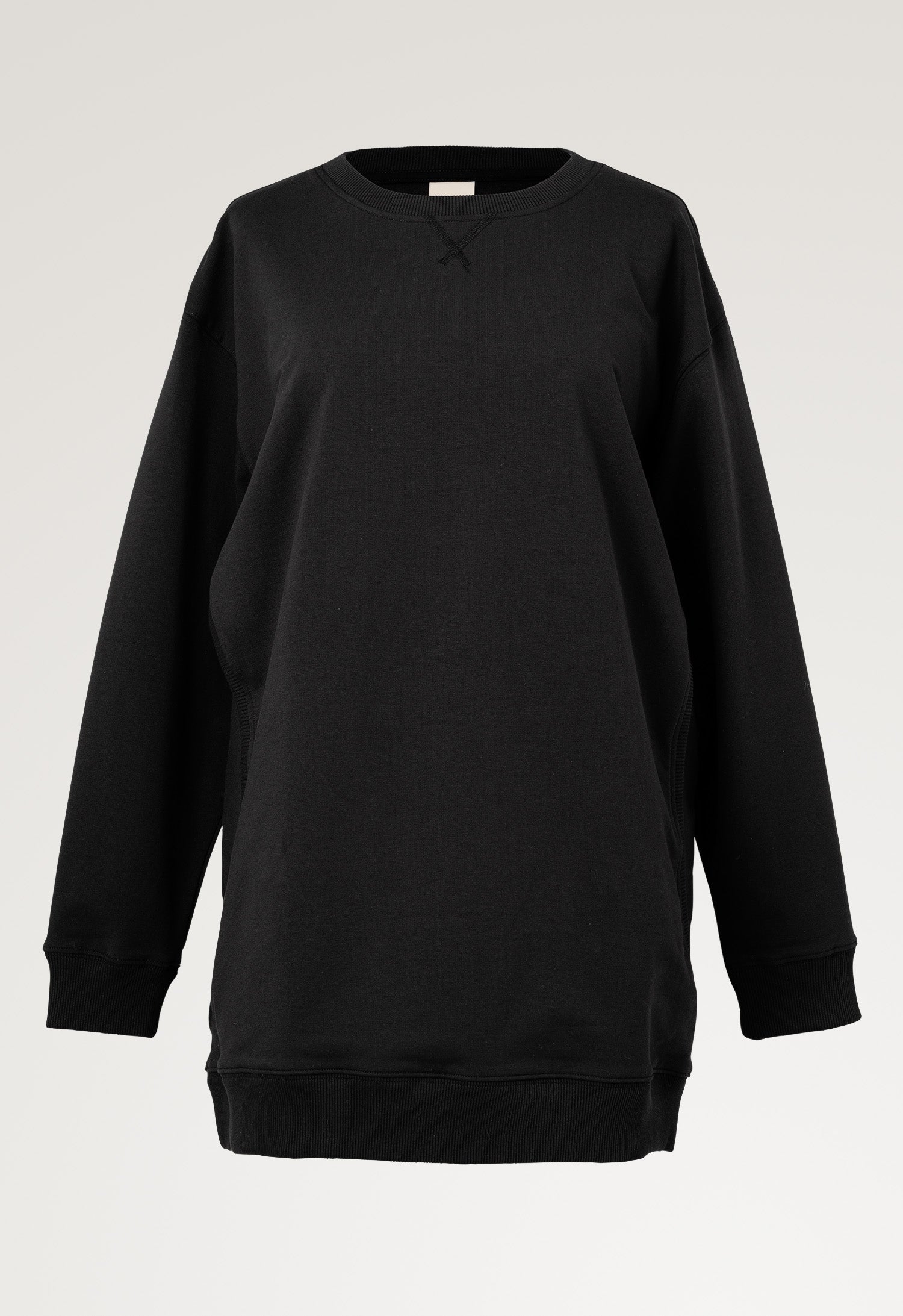 Oversized Umstandssweatshirt mit Stillfunktion - Schwarz