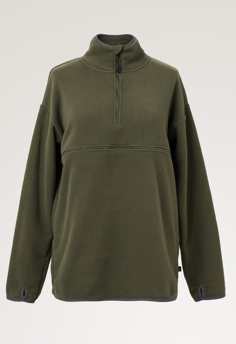 Fleecepullover mit Stillfunktion - Green Olive