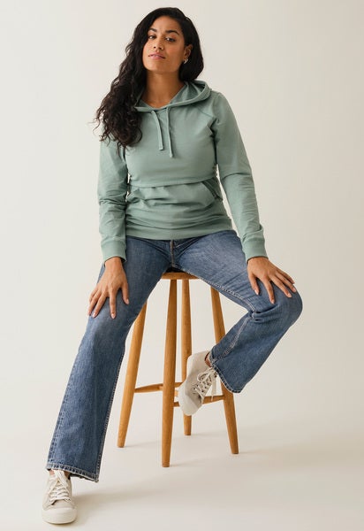 Stillhoodie mit Fleece - Mint