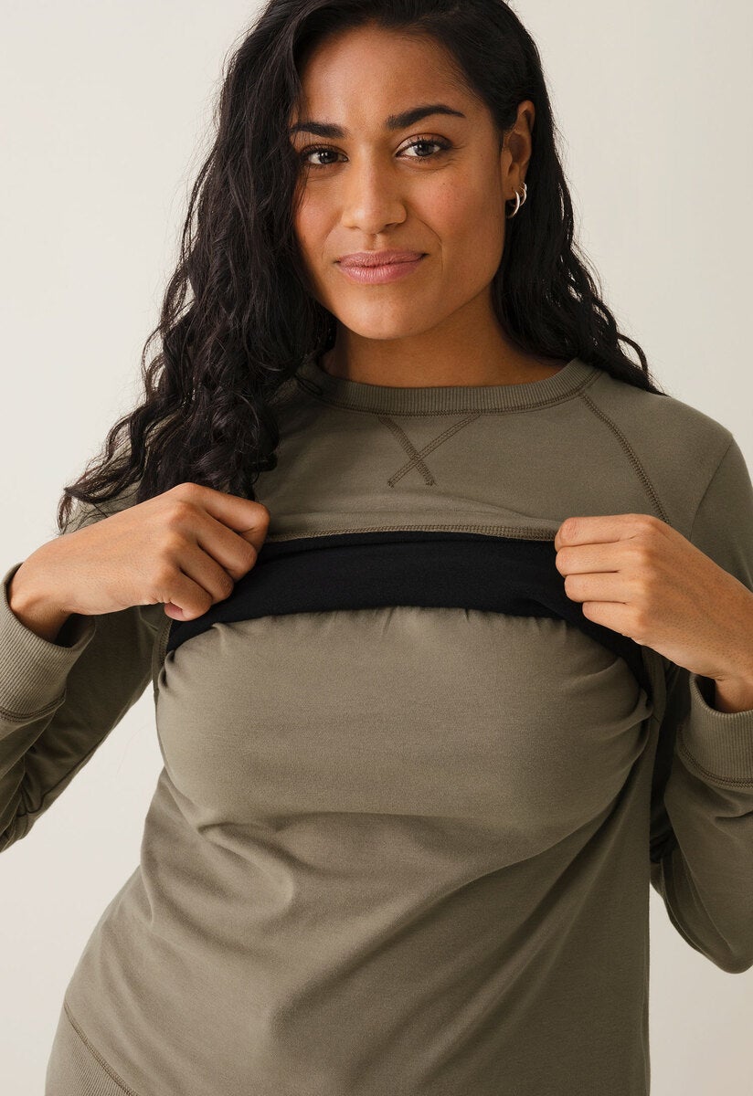 Still Sweatshirt mit Fleece - Khakigrün