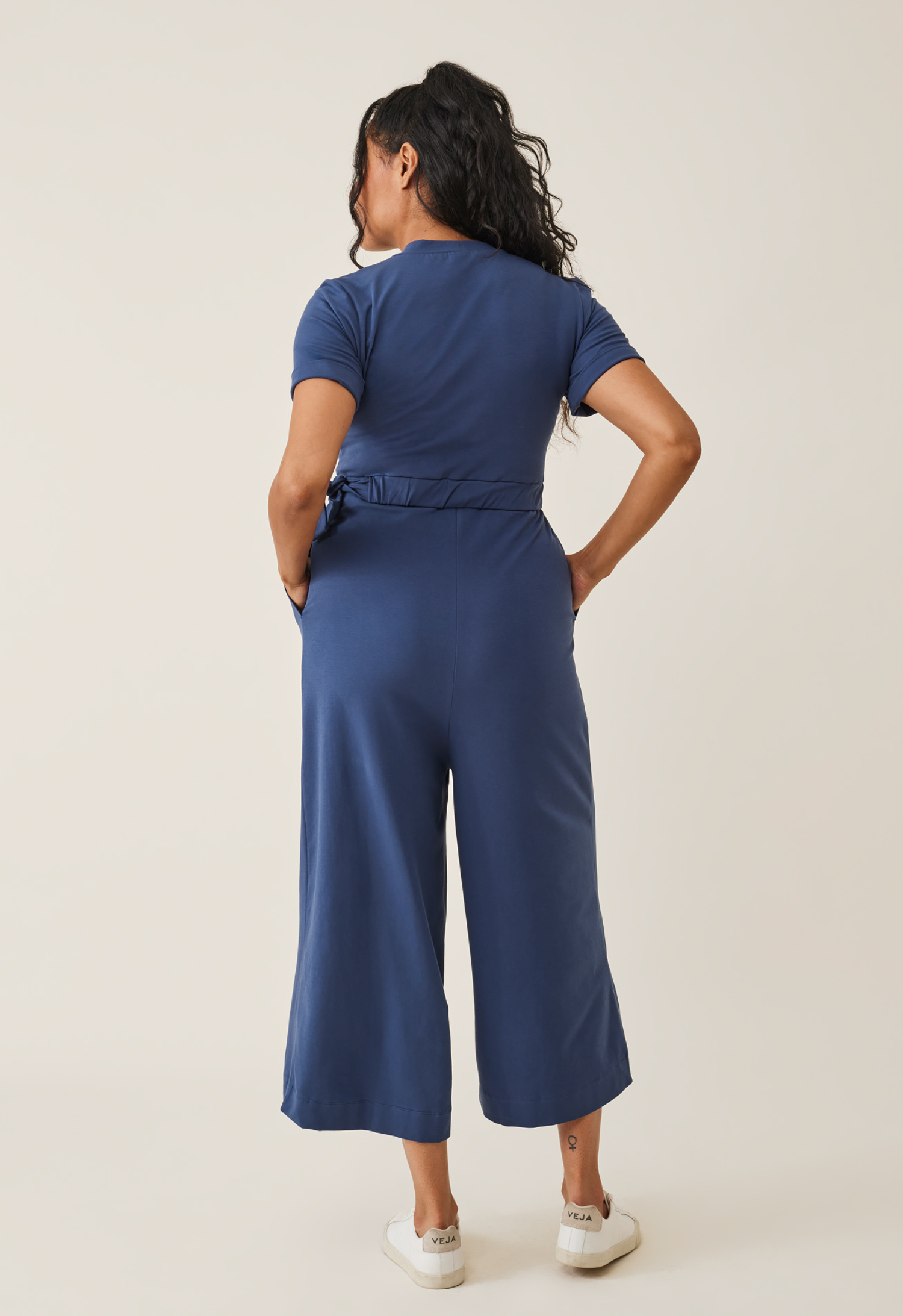 Umstandsjumpsuit mit Stillfunktion - Blau