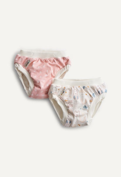 Trainerhosen fürs Töpfchentraining - Pink Dots - White Teddy