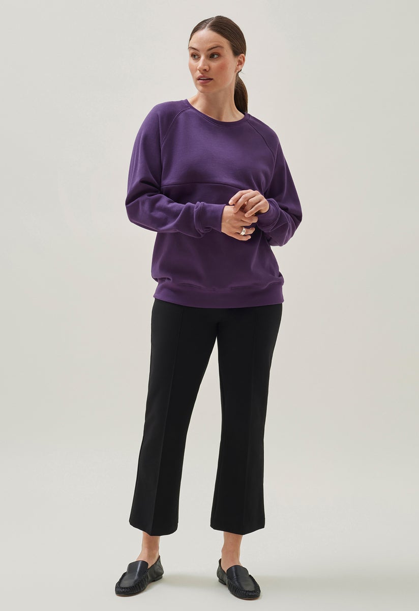 Still-Sweatshirt mit Fleecefutter - Lila