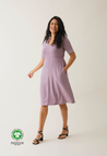 A-Linien-Stillkleid mit kurzen Ärmeln - Lavendel