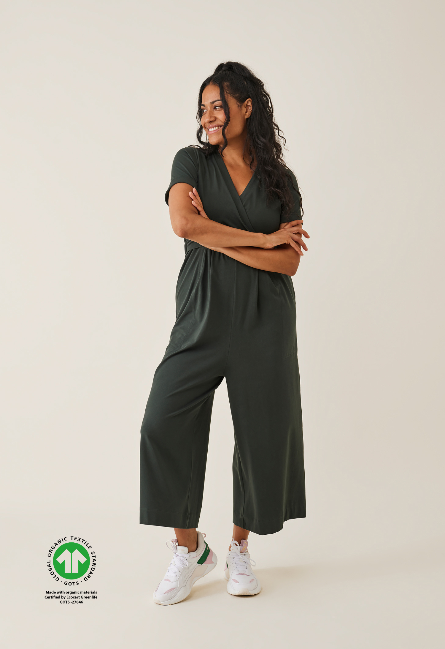 Umstandsjumpsuit mit Stillfunktion - Deep Green