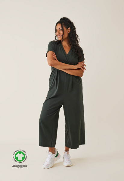 Umstandsjumpsuit mit Stillfunktion - Deep Green