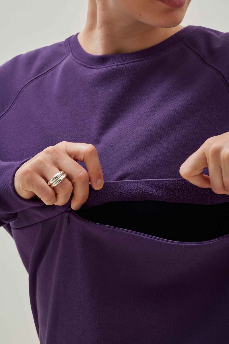 Still-Sweatshirt mit Fleecefutter - Lila