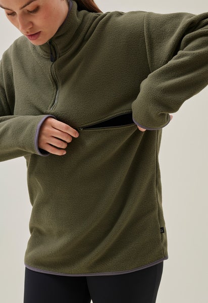 Fleecepullover mit Stillfunktion - Green Olive