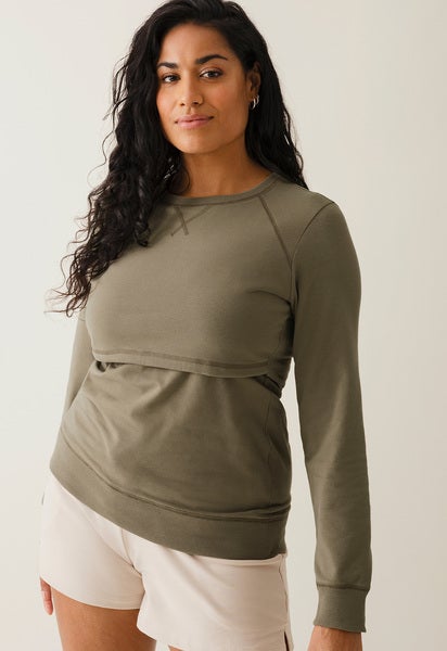 Still Sweatshirt mit Fleece - Khakigrün