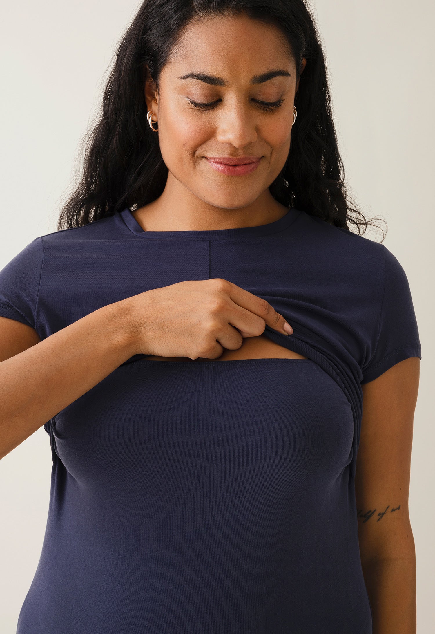 Umstands-Partykleid mit Stillöffnung - Navy