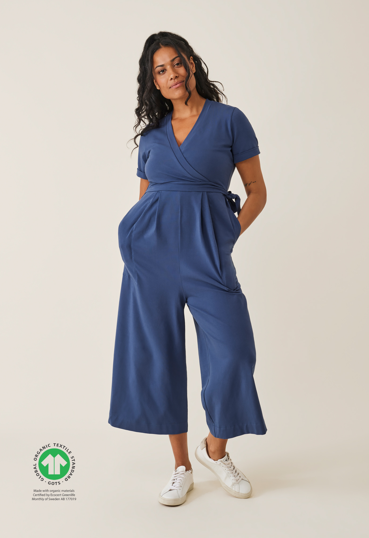 Umstandsjumpsuit mit Stillfunktion - Blau
