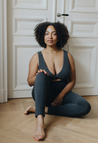 Umstandsleggings Merinowolle - Grey Melange