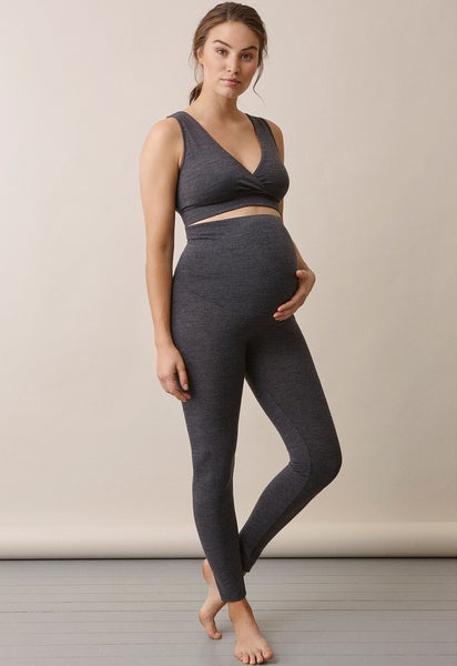 Umstandsleggings Merinowolle - Grey Melange