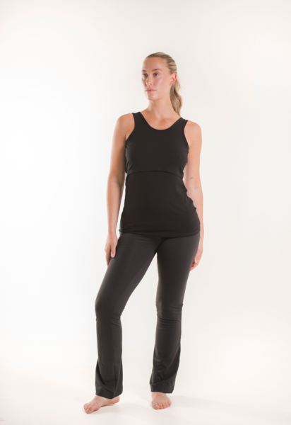 Gerippter Stilltop - Schwarz