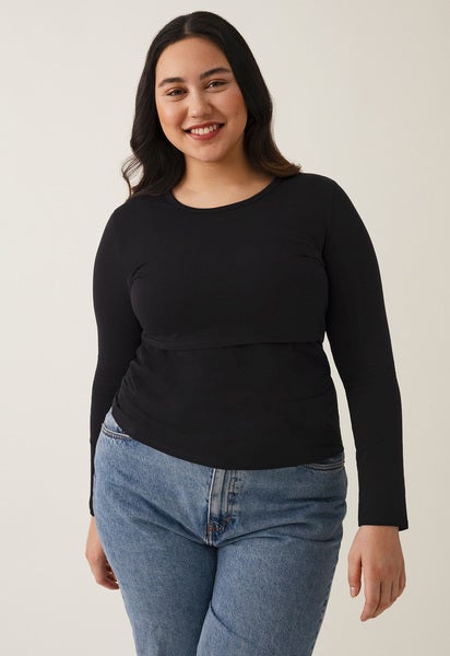 Langarm-Stillshirt - Schwarz