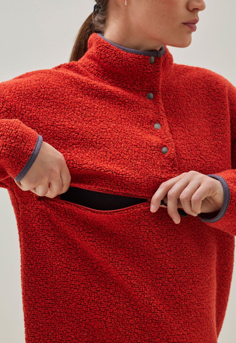 Wollflor-Pullover - Orange